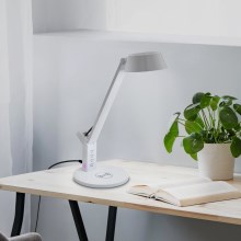 Eglo - LED Prigušiva stolna lampa na dodir s bežičnim punjenjem LED/4,8W/230V bijela