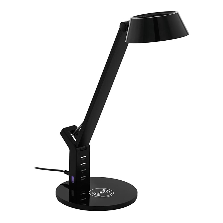 Eglo - LED Prigušiva stolna lampa na dodir s bežičnim punjenjem LED/4,8W/230V crna