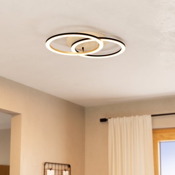 Eglo - LED Prigušiva stropna svjetiljka 2xLED/16W/230V 2700-6500K bež/crna ZigBee