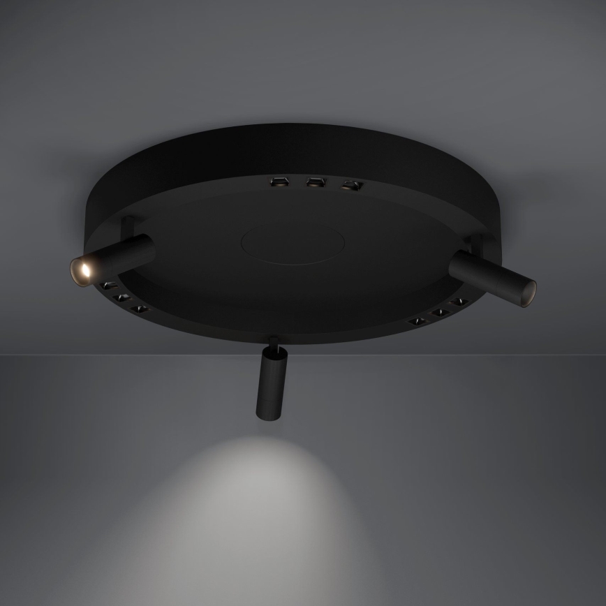 Eglo - LED Prigušiva stropna svjetiljka 3xLED/8W/230V + 3xLED/8,5W 3000K crna + daljinski upravljač