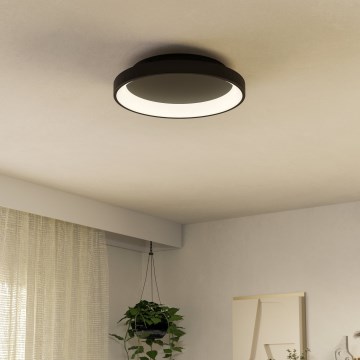 Eglo - LED Prigušiva stropna svjetiljka LED/12W/230V 2700-6500K crna + daljinski upravljač