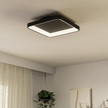 Eglo - LED Prigušiva stropna svjetiljka LED/12W/230V 2700-6500K crna + daljinski upravljač