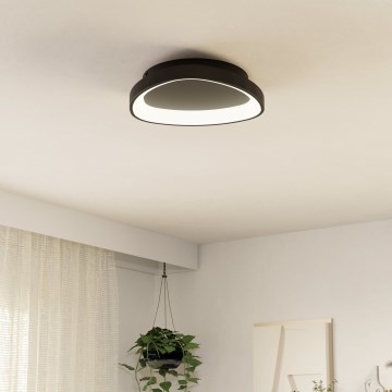 Eglo - LED Prigušiva stropna svjetiljka LED/12W/230V 2700-6500K crna + daljinski upravljač