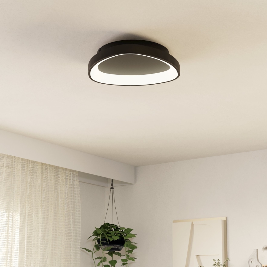 Eglo - LED Prigušiva stropna svjetiljka LED/12W/230V 2700-6500K crna + daljinski upravljač