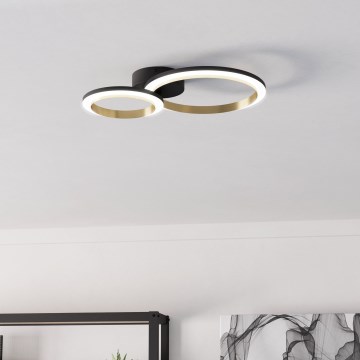 Eglo - LED Prigušiva stropna svjetiljka LED/12W/230V 4000K crna/zlatna