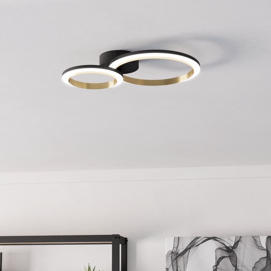 Eglo - LED Prigušiva stropna svjetiljka LED/12W/230V 4000K crna/zlatna