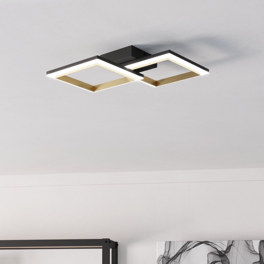 Eglo - LED Prigušiva stropna svjetiljka LED/18,4W/230V 4000K crna/zlatna