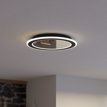 Eglo - LED Prigušiva stropna svjetiljka LED/20W/230V 2700-6500K crna + daljinski upravljač