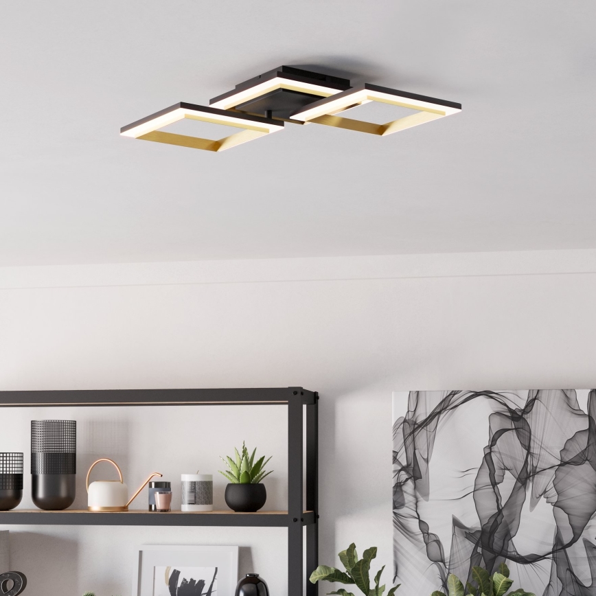 Eglo - LED Prigušiva stropna svjetiljka LED/20W/230V 4000K crna/zlatna