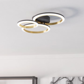Eglo - LED Prigušiva stropna svjetiljka LED/20W/230V 4000K crna/zlatna