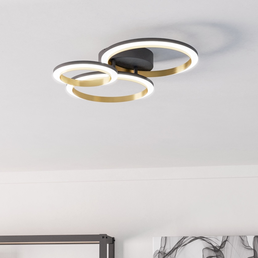 Eglo - LED Prigušiva stropna svjetiljka LED/20W/230V 4000K crna/zlatna