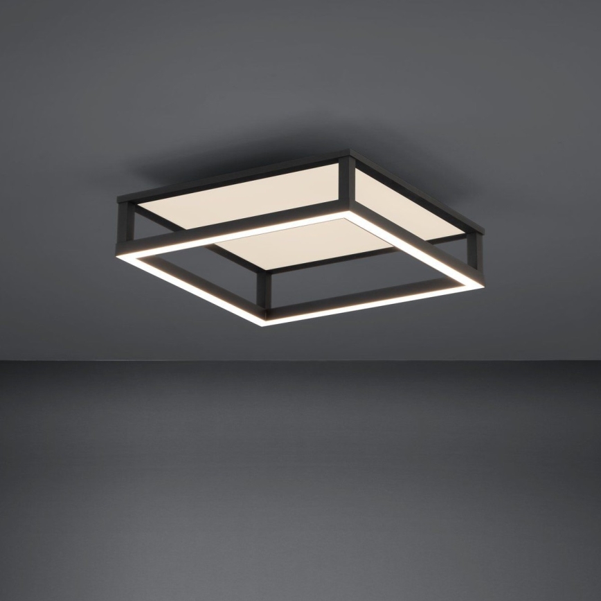 Eglo - LED Prigušiva stropna svjetiljka LED/29,4W/230V 2700-6500K crna + daljinski upravljač