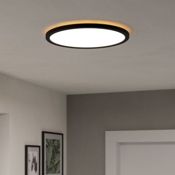 Eglo - LED Prigušiva stropna svjetiljka za kupaonicu LED/18,5W/230V 2700-6500K pr. 38,9 cm IP44 crna + daljinski upravljač