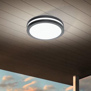 Eglo - LED Prigušiva stropna svjetiljka za kupaonicu LOCANA-C LED/14W/230V Bluetooth IP44 antracit