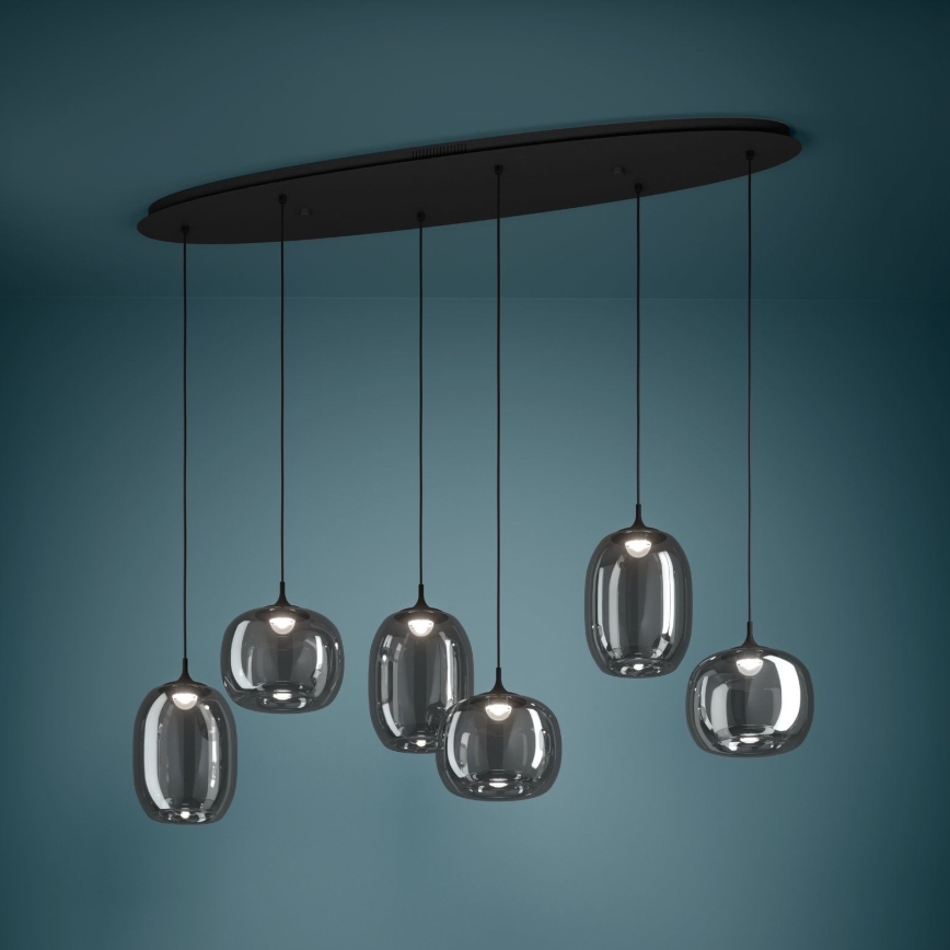 Eglo - LED prigušivač luster na užetu 6xLED/3,7W/230V 2700-6500K dimni + daljinski upravljač