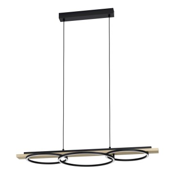 Eglo - LED prigušivački luster na užetu 2xLED/12,5W/230V+1xLED/15,5W 3000K bež/crna