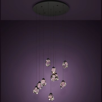 Eglo - LED Prigušivi luster na sajli 10xLED/3W/230V 3000K crna/prozirna