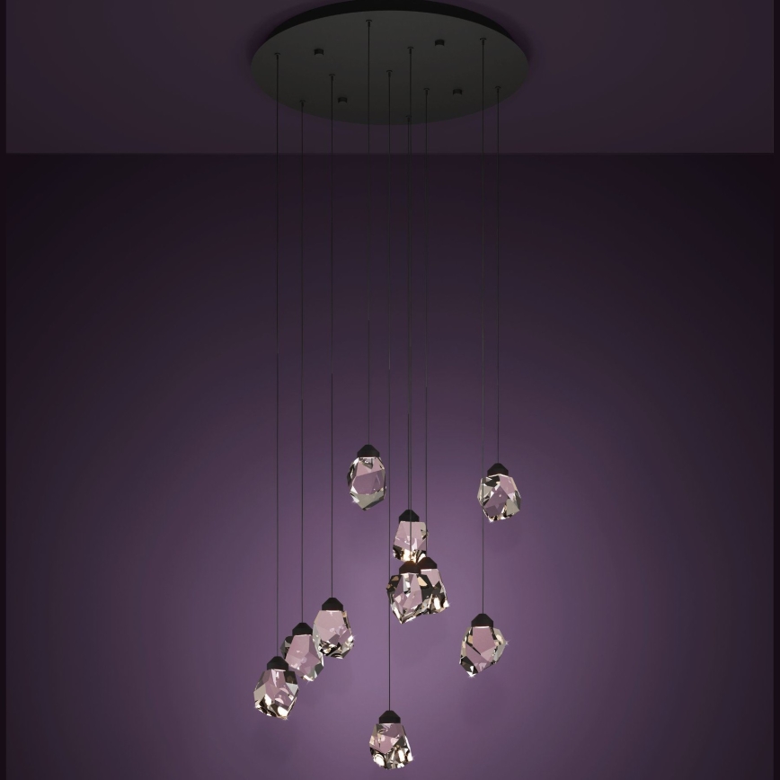Eglo - LED Prigušivi luster na sajli 10xLED/3W/230V 3000K crna/prozirna