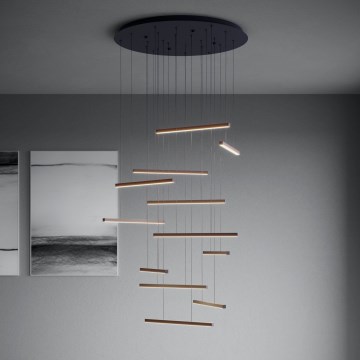 Eglo - LED Prigušivi luster na sajli 12xLED/8,4W/230V 3000K crna