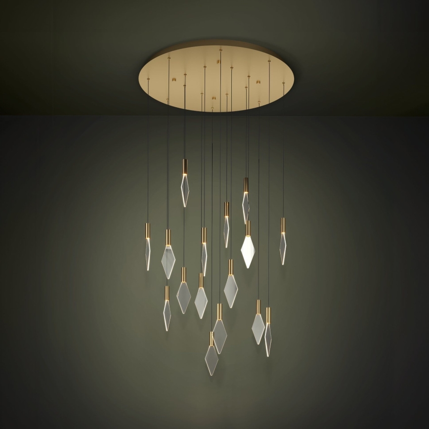 Eglo - LED Prigušivi luster na sajli 16xLED/3,3W/230V 3000K pr. 78 cm zlatna