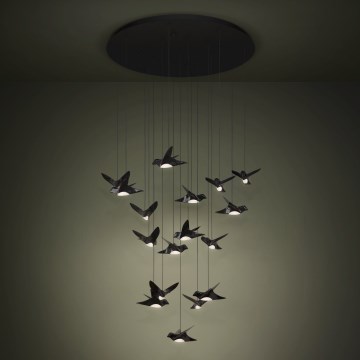 Eglo - LED Prigušivi luster na sajli 17xLED/3W/230V 3000K crna