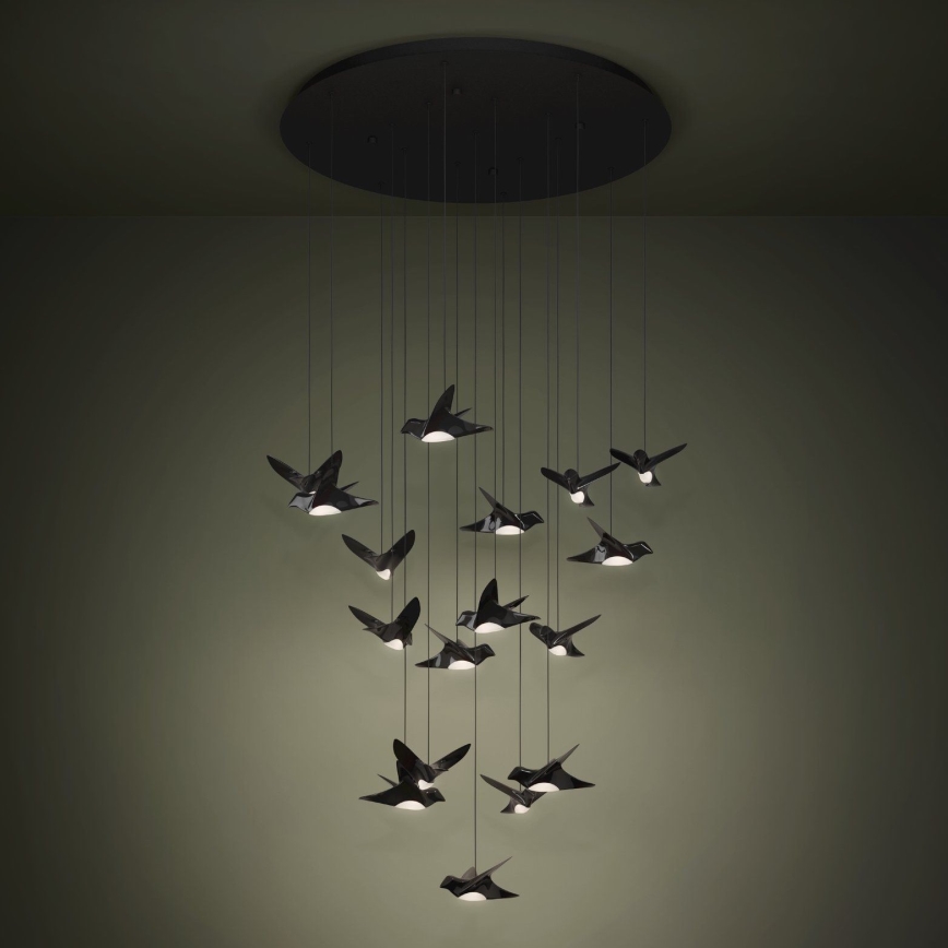 Eglo - LED Prigušivi luster na sajli 17xLED/3W/230V 3000K crna