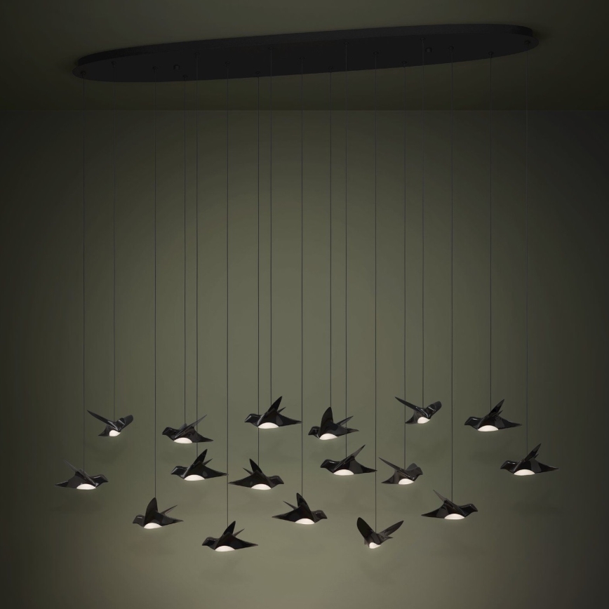Eglo - LED Prigušivi luster na sajli 17xLED/3W/230V 3000K crna