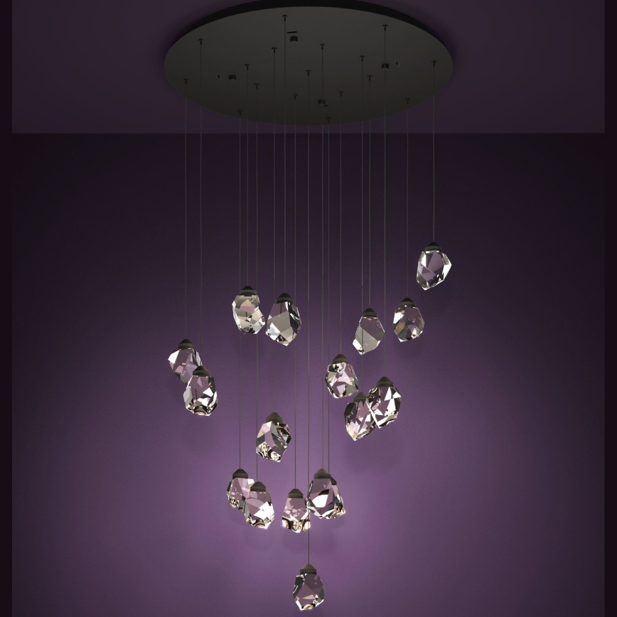Eglo - LED Prigušivi luster na sajli 17xLED/3W/230V 3000K crna/prozirna