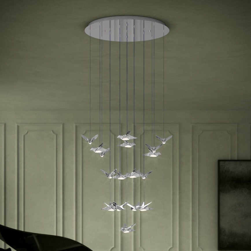 Eglo - LED Prigušivi luster na sajli 17xLED/3W/230V 3000K sjajni krom