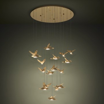 Eglo - LED Prigušivi luster na sajli 17xLED/3W/230V 3000K zlatna