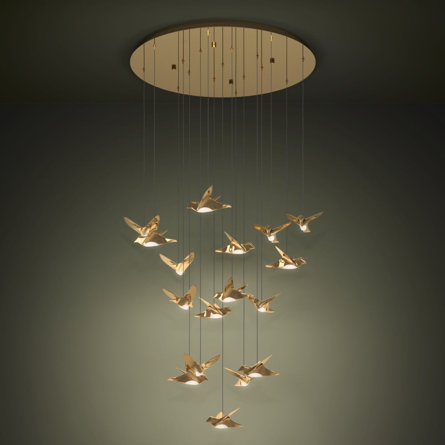 Eglo - LED Prigušivi luster na sajli 17xLED/3W/230V 3000K zlatna