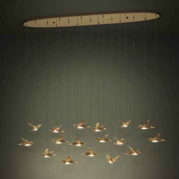 Eglo - LED Prigušivi luster na sajli 17xLED/3W/230V 3000K zlatna