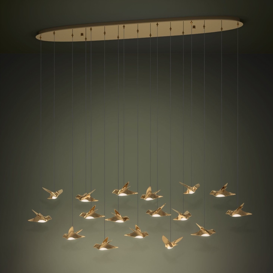 Eglo - LED Prigušivi luster na sajli 17xLED/3W/230V 3000K zlatna