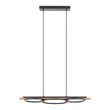 Eglo - LED Prigušivi luster na sajli 2xLED/12,5W/230V+1xLED/15,5W 3000K smeđa/crna