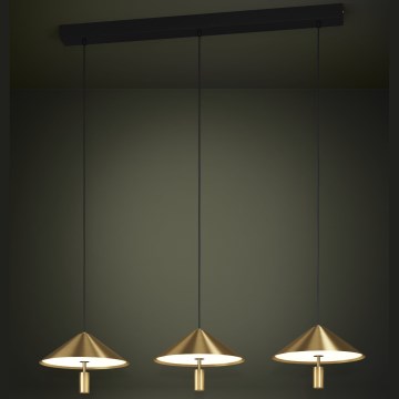 Eglo - LED Prigušivi luster na sajli 3xLED/12W/230V 3000K zlatna