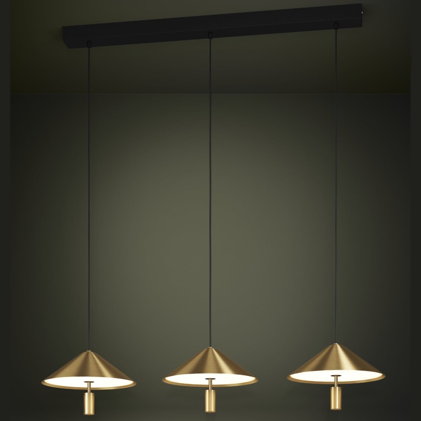 Eglo - LED Prigušivi luster na sajli 3xLED/12W/230V 3000K zlatna