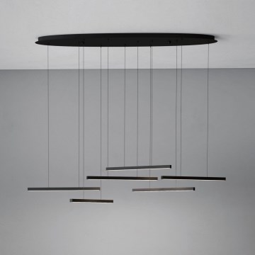 Eglo - LED Prigušivi luster na sajli 6xLED/8,4W/230V 3000K crna