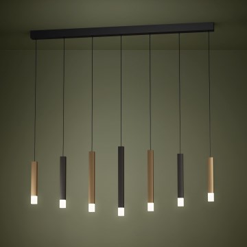 Eglo - LED Prigušivi luster na sajli 7xLED/3,1W/230V 3000K antracit/zlatna