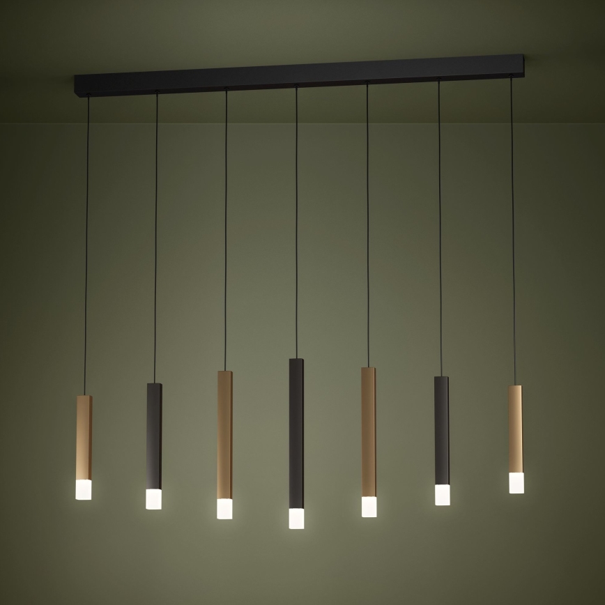 Eglo - LED Prigušivi luster na sajli 7xLED/3,1W/230V 3000K antracit/zlatna