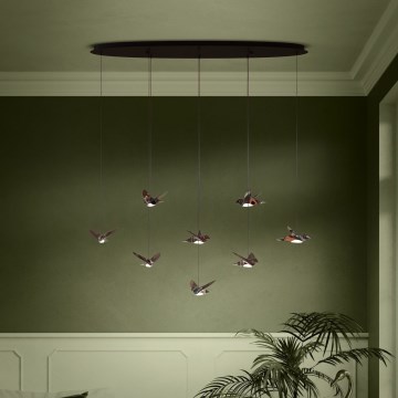 Eglo - LED Prigušivi luster na sajli 8xLED/4,2W/230V 3000K crna