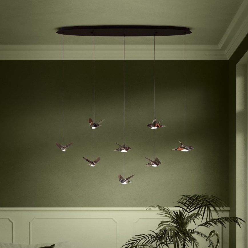 Eglo - LED Prigušivi luster na sajli 8xLED/4,2W/230V 3000K crna