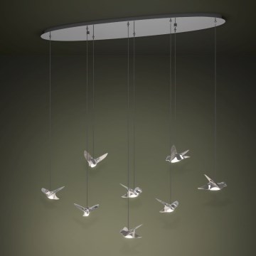 Eglo - LED Prigušivi luster na sajli 8xLED/4,2W/230V 3000K sjajni krom