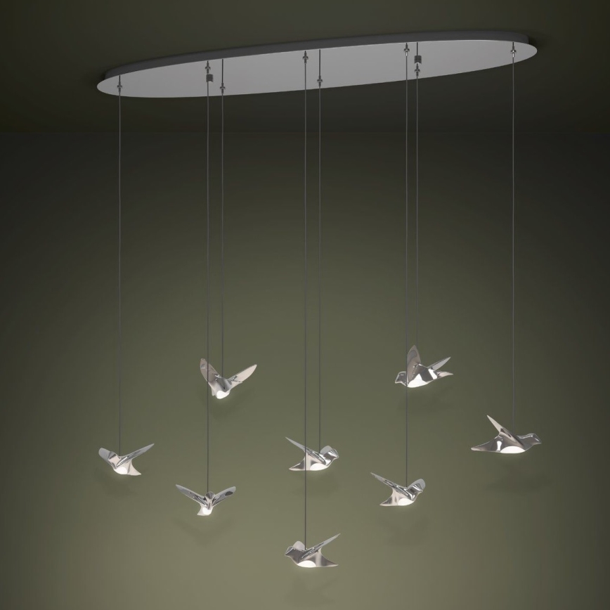 Eglo - LED Prigušivi luster na sajli 8xLED/4,2W/230V 3000K sjajni krom