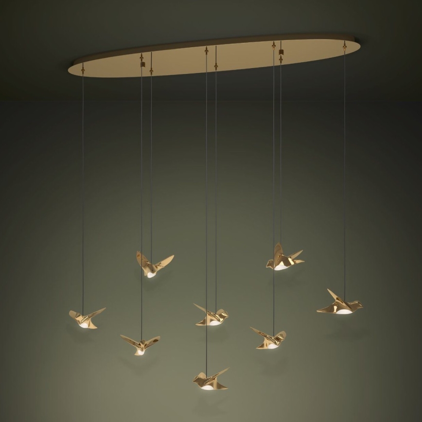 Eglo - LED Prigušivi luster na sajli 8xLED/4,2W/230V 3000K zlatna