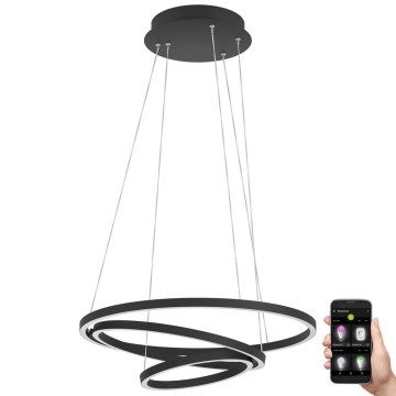 Eglo - LED Prigušivi luster na sajli LED/43,2W/230V crna