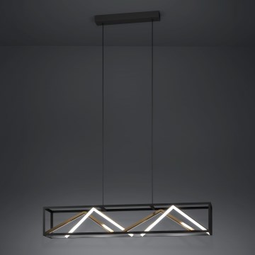 Eglo - LED Prigušivi luster na sajli LED/46W/230V 2700-6500K crna/zlatna + daljinski upravljač