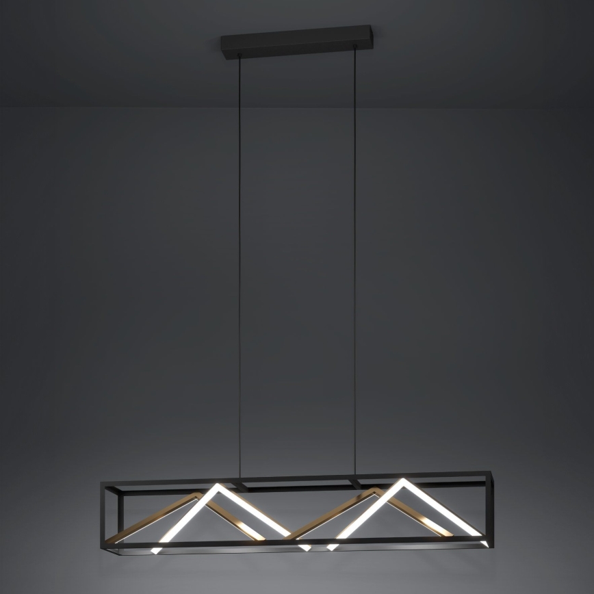 Eglo - LED Prigušivi luster na sajli LED/46W/230V 2700-6500K crna/zlatna + daljinski upravljač