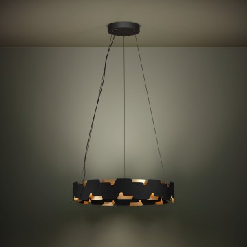 Eglo - LED Prigušivi luster na sajli LED/72W/230V 3000K crna/zlatna