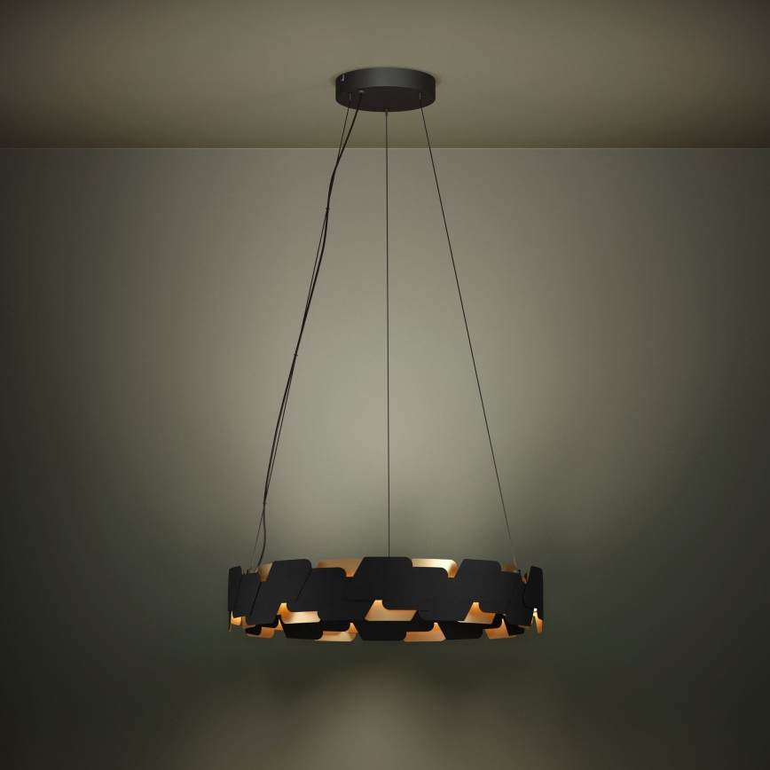 Eglo - LED Prigušivi luster na sajli LED/72W/230V 3000K crna/zlatna