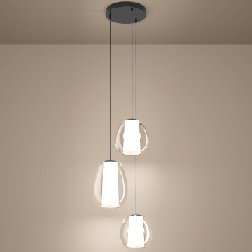 Eglo - LED prigušivi luster na sajli LED/7W/230V + 2xLED/5,5W + 3xLED/1,6W crni krom